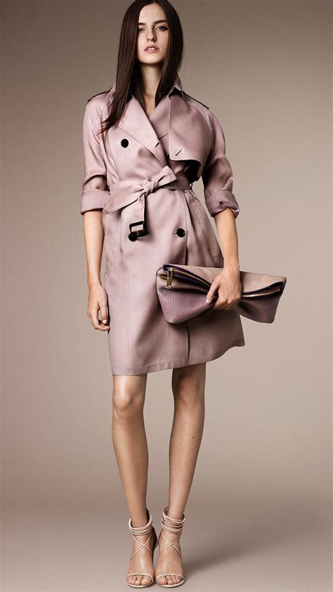 burberry pink silk trench coat|Burberry thomas bear trench coat.